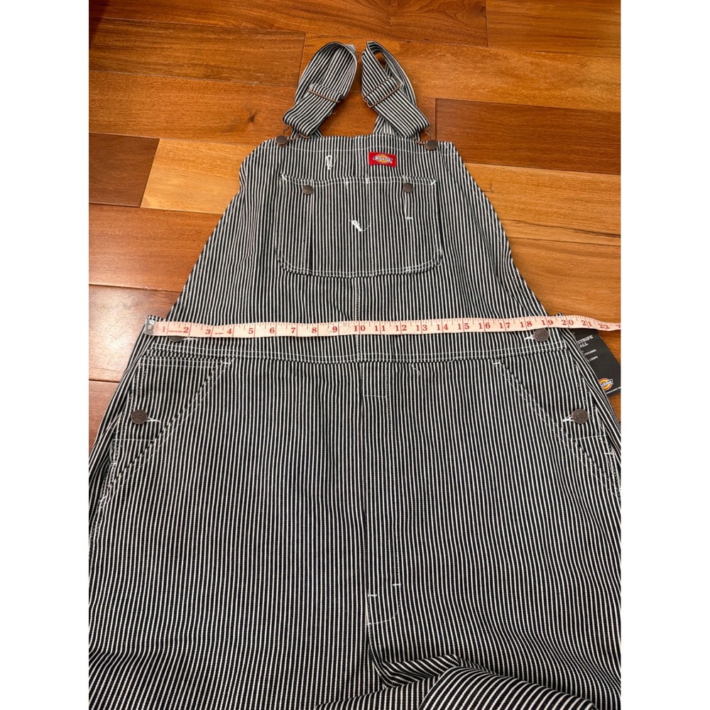 NWT Dickies Hickory Stripe Bib Overalls Mens Blue White Workwear 38X32 - Picture 6 of 9